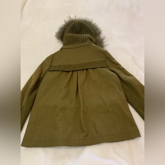 Eachway Sports Women's Jacket Faux Fur Outer Shell Hooded Brown Green Size M - Picture 15 of 15